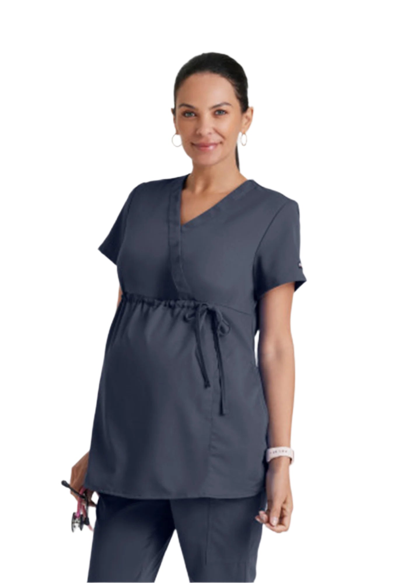 2-Pocket Mock Wrap Maternity Top