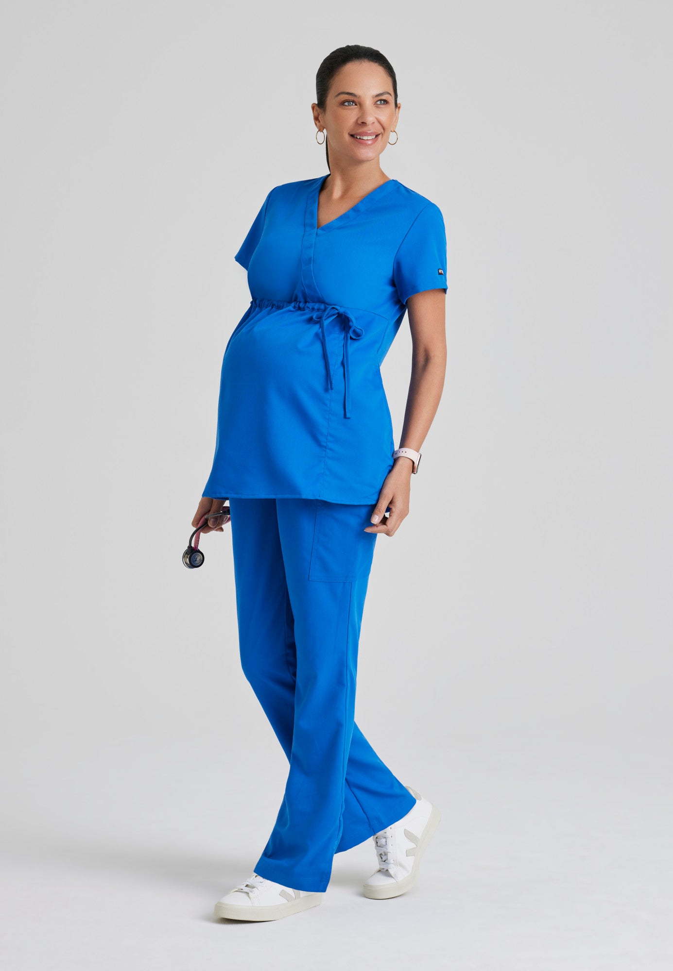 2-Pocket Mock Wrap Maternity Top