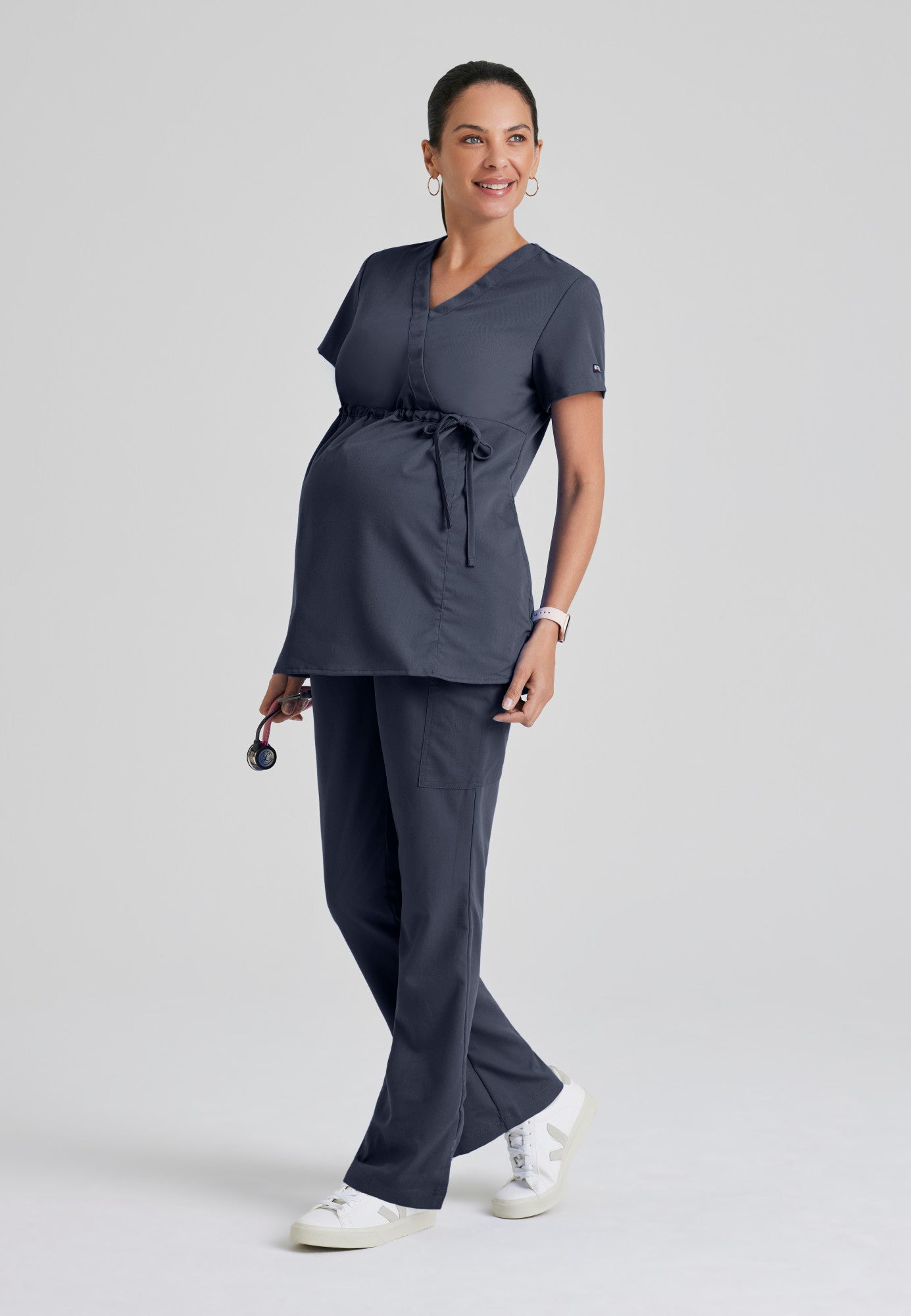 2-Pocket Mock Wrap Maternity Top