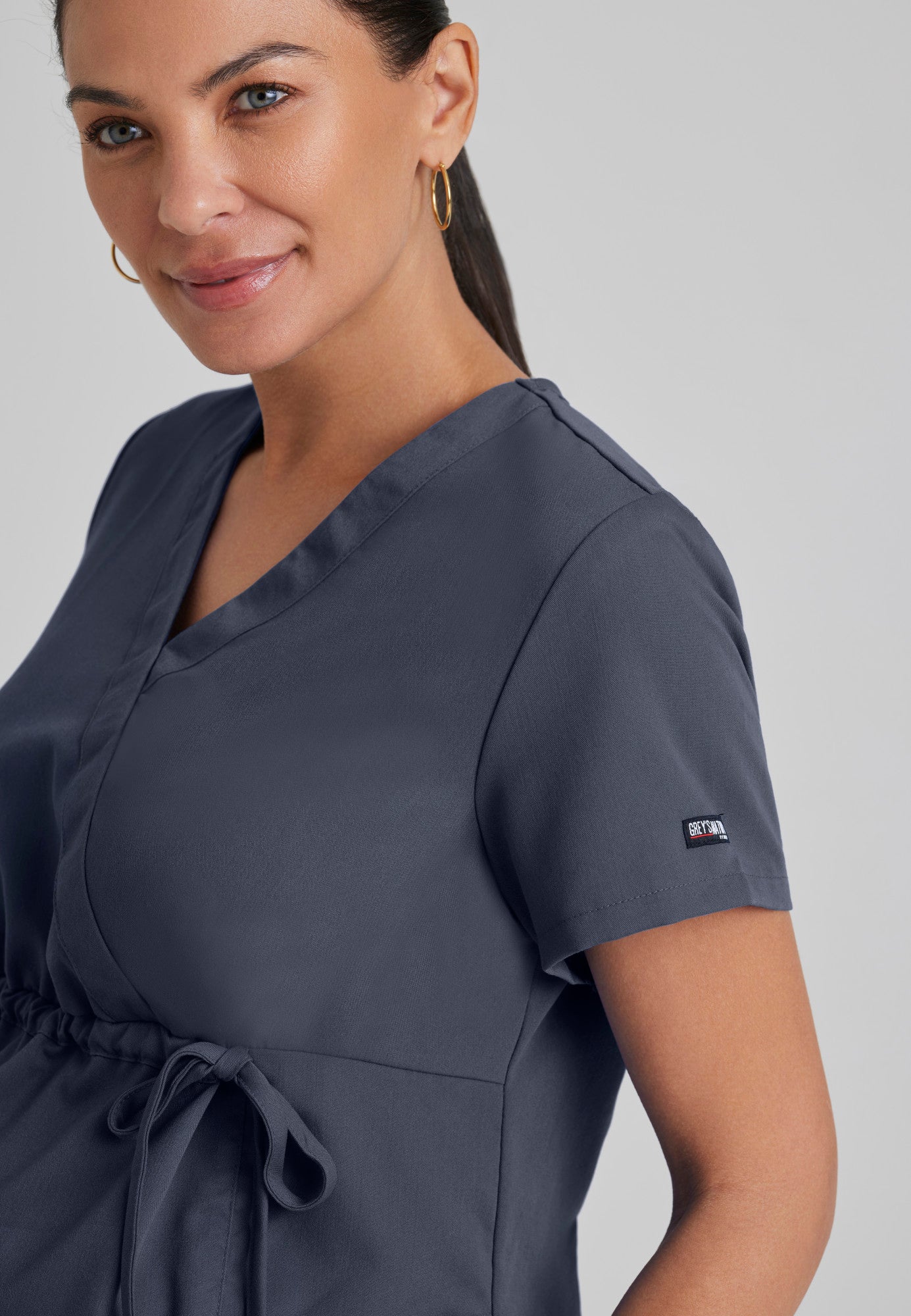 2-Pocket Mock Wrap Maternity Top