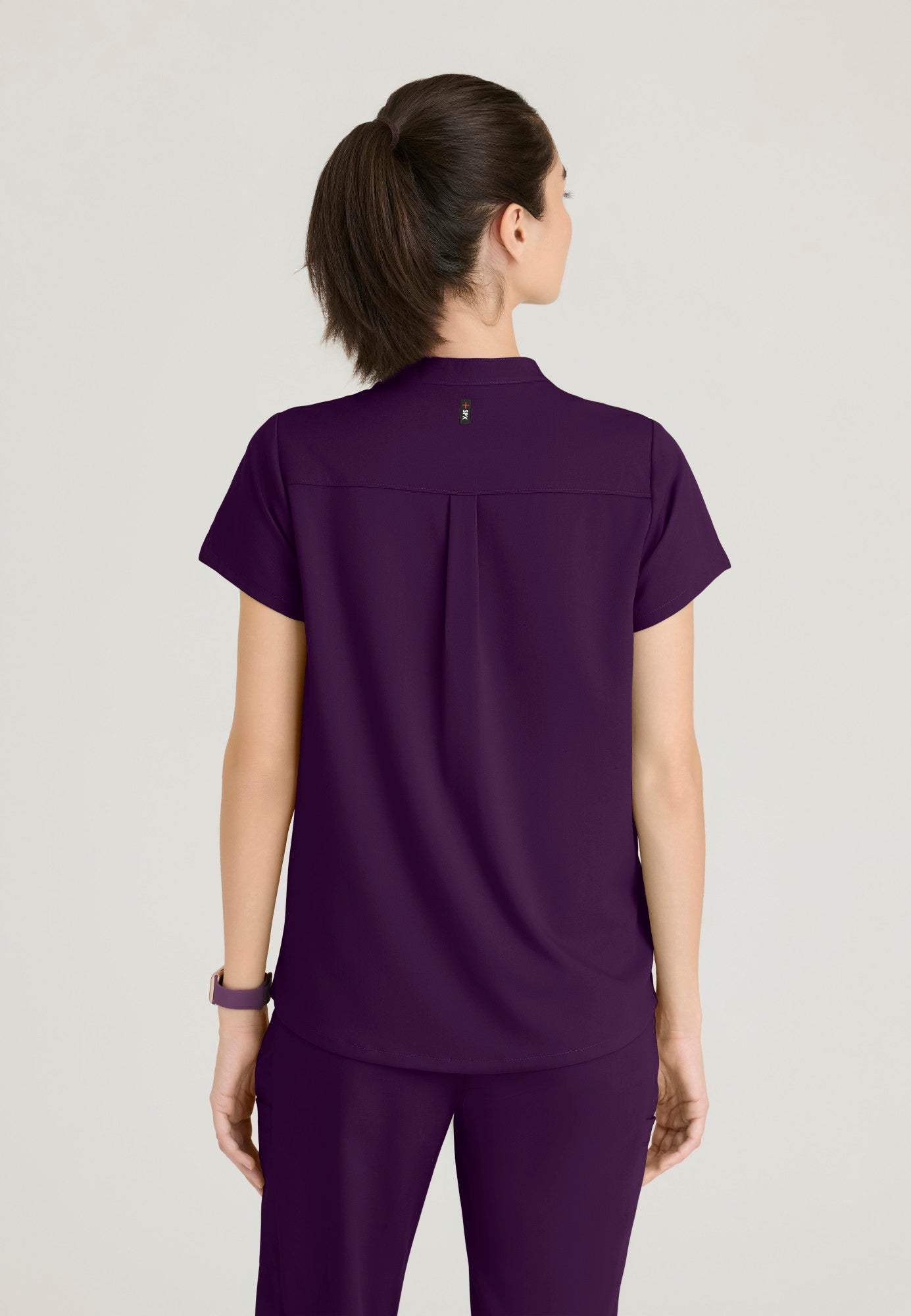 GRST230 Women's Avery 2-Pocket Banded Collar Top