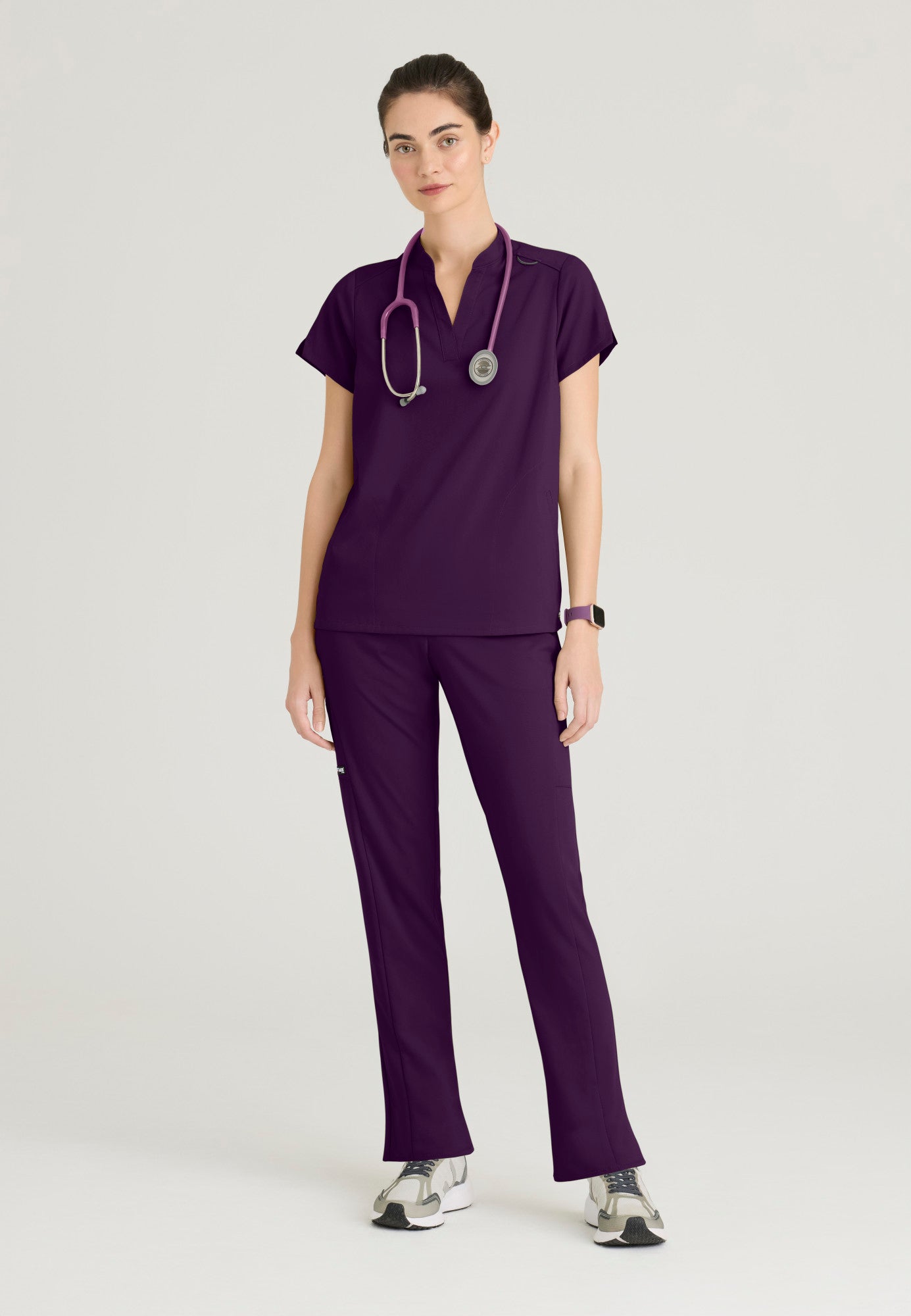 GRST230 Women's Avery 2-Pocket Banded Collar Top