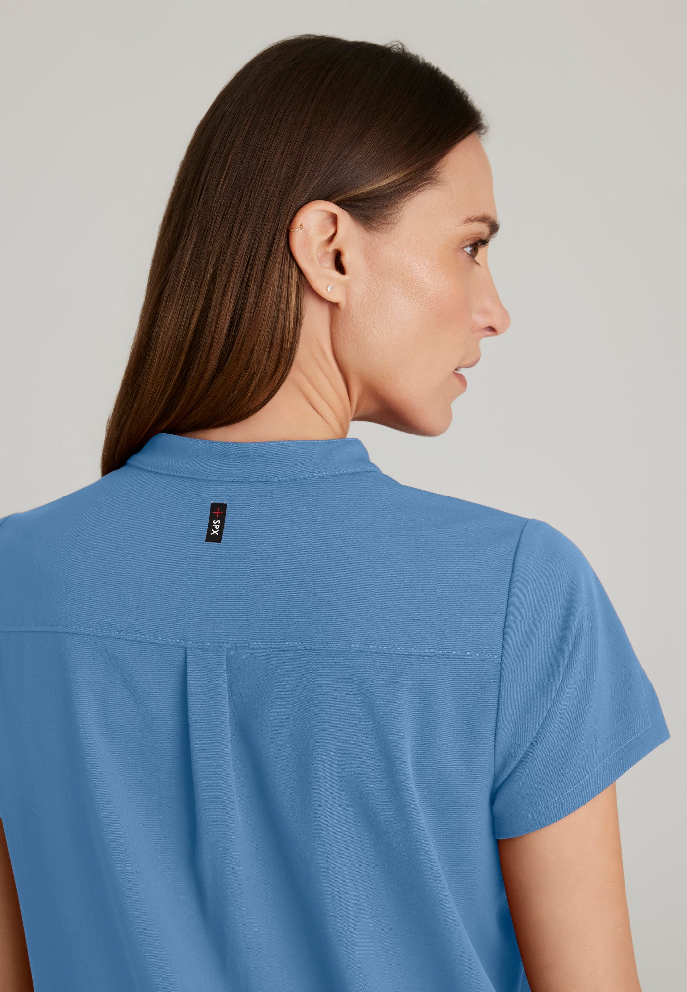 GRST230 Women's Avery 2-Pocket Banded Collar Top