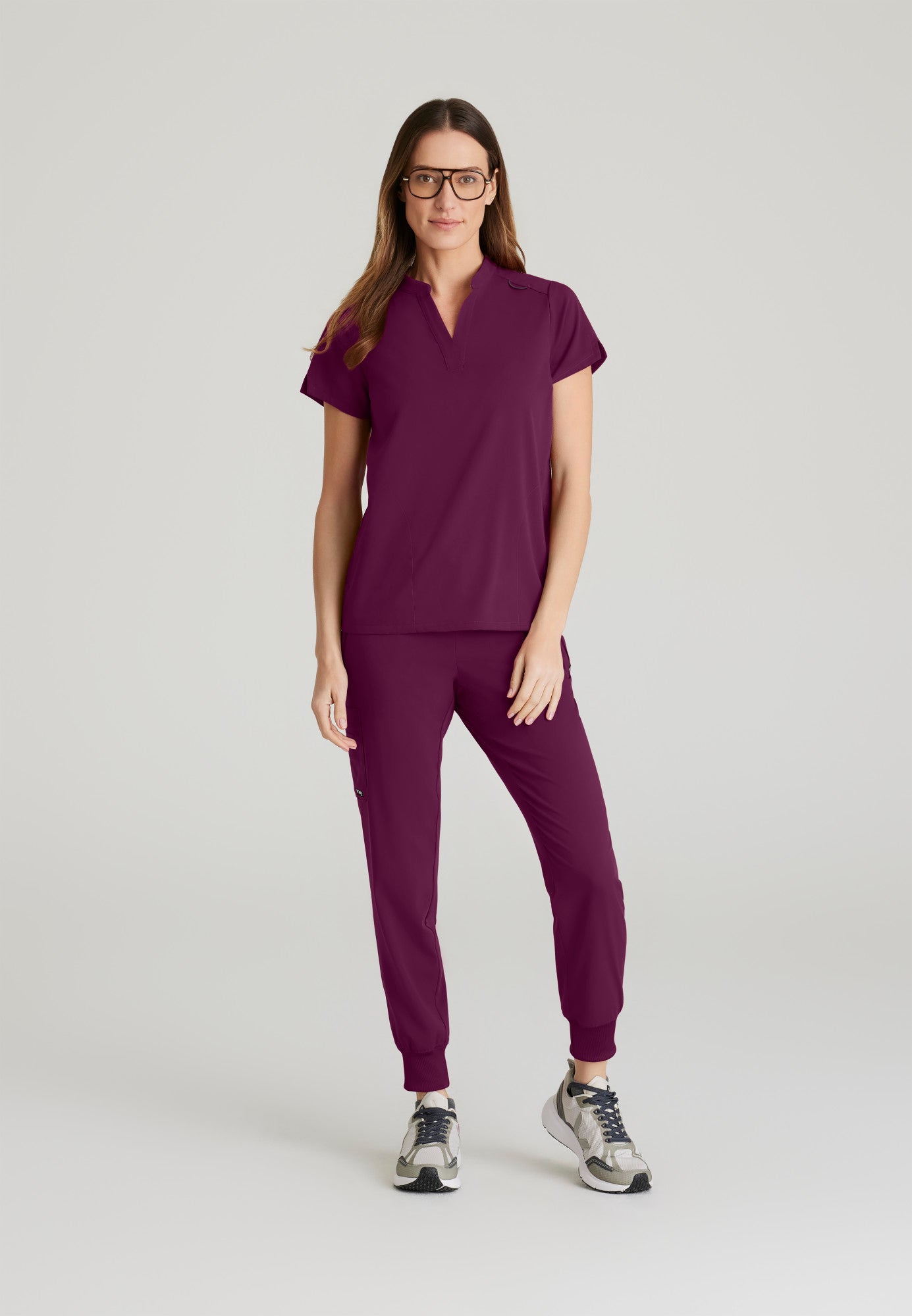 GRST230 Women's Avery 2-Pocket Banded Collar Top