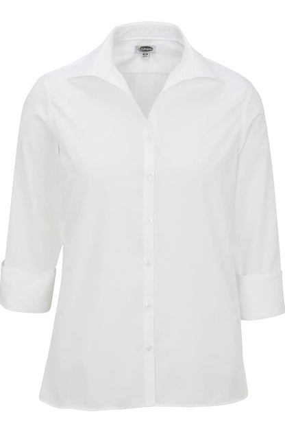 5040 Women's Open Neck 3/4 Sleeve Button-Up