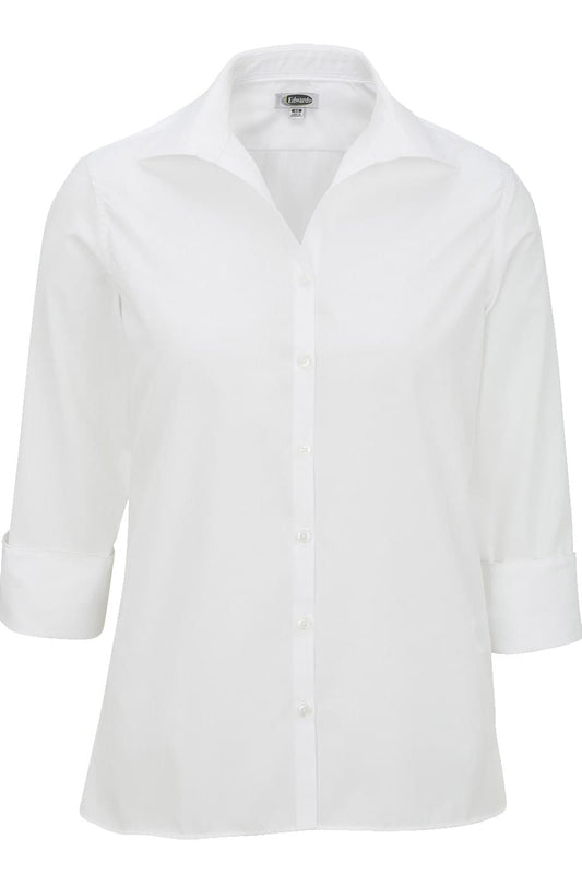 5040 Women's Open Neck 3/4 Sleeve Button-Up