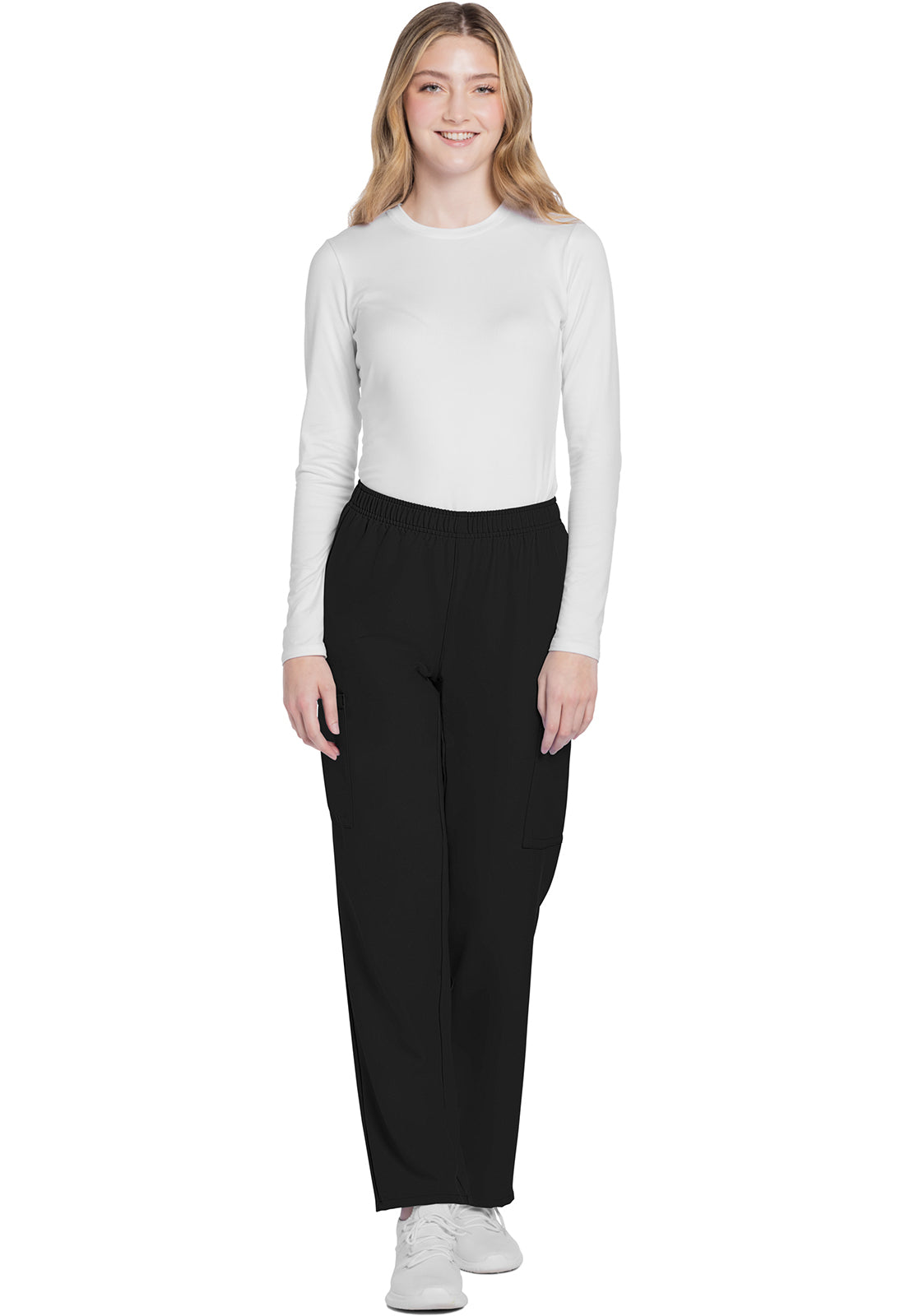 Women's Mid Rise Pull On Slim Cargo Scrub Pant
