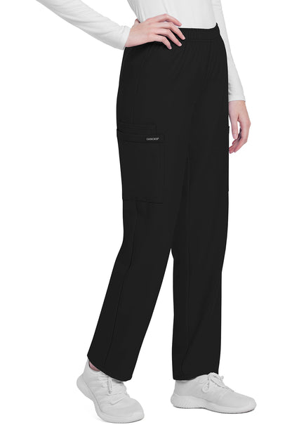 Women's Mid Rise Pull On Slim Cargo Scrub Pant