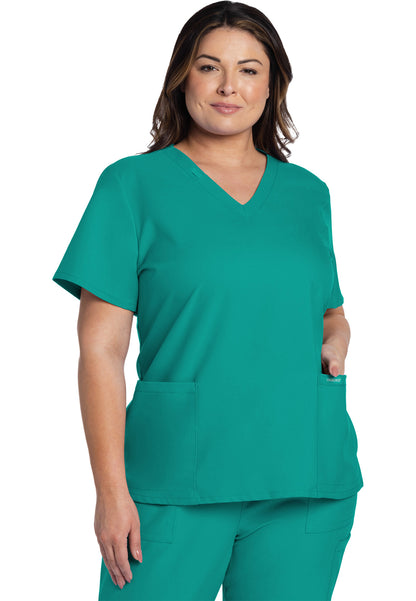 CK953A Women's 2-Pocket V-Neck Scrub Top