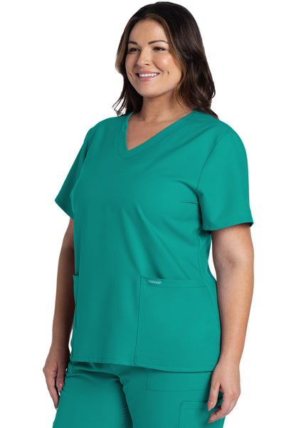CK953A Women's 2-Pocket V-Neck Scrub Top