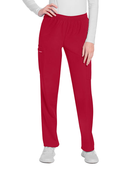 Women's Mid Rise Pull On Slim Cargo Scrub Pant
