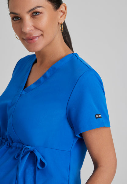 2-Pocket Mock Wrap Maternity Top