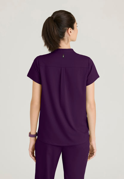 GRST230 Women's Avery 2-Pocket Banded Collar Top