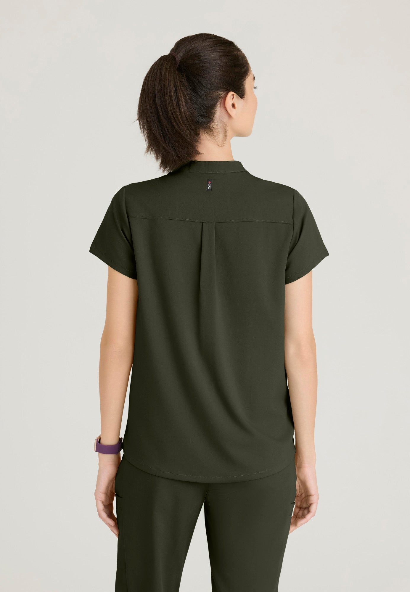 GRST230 Women's Avery 2-Pocket Banded Collar Top