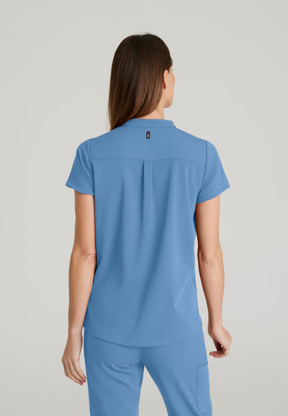 GRST230 Women's Avery 2-Pocket Banded Collar Top