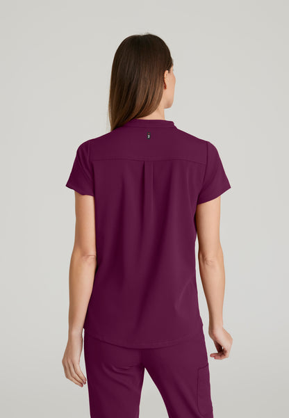GRST230 Women's Avery 2-Pocket Banded Collar Top